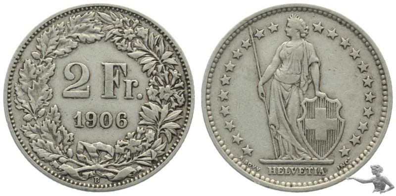 2 Franken 1906 B